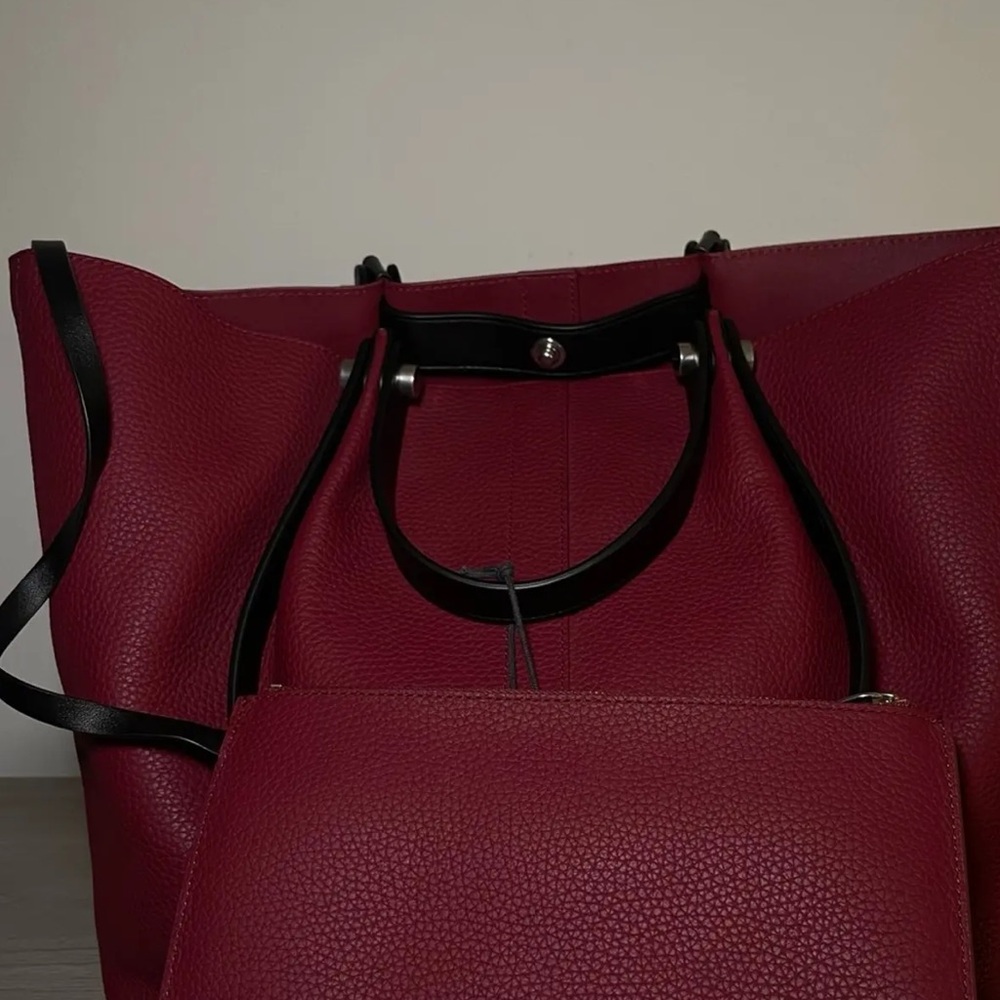 All Saints Allington Tote - Deep Red - Picture 5 of 7